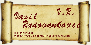 Vasil Radovanković vizit kartica